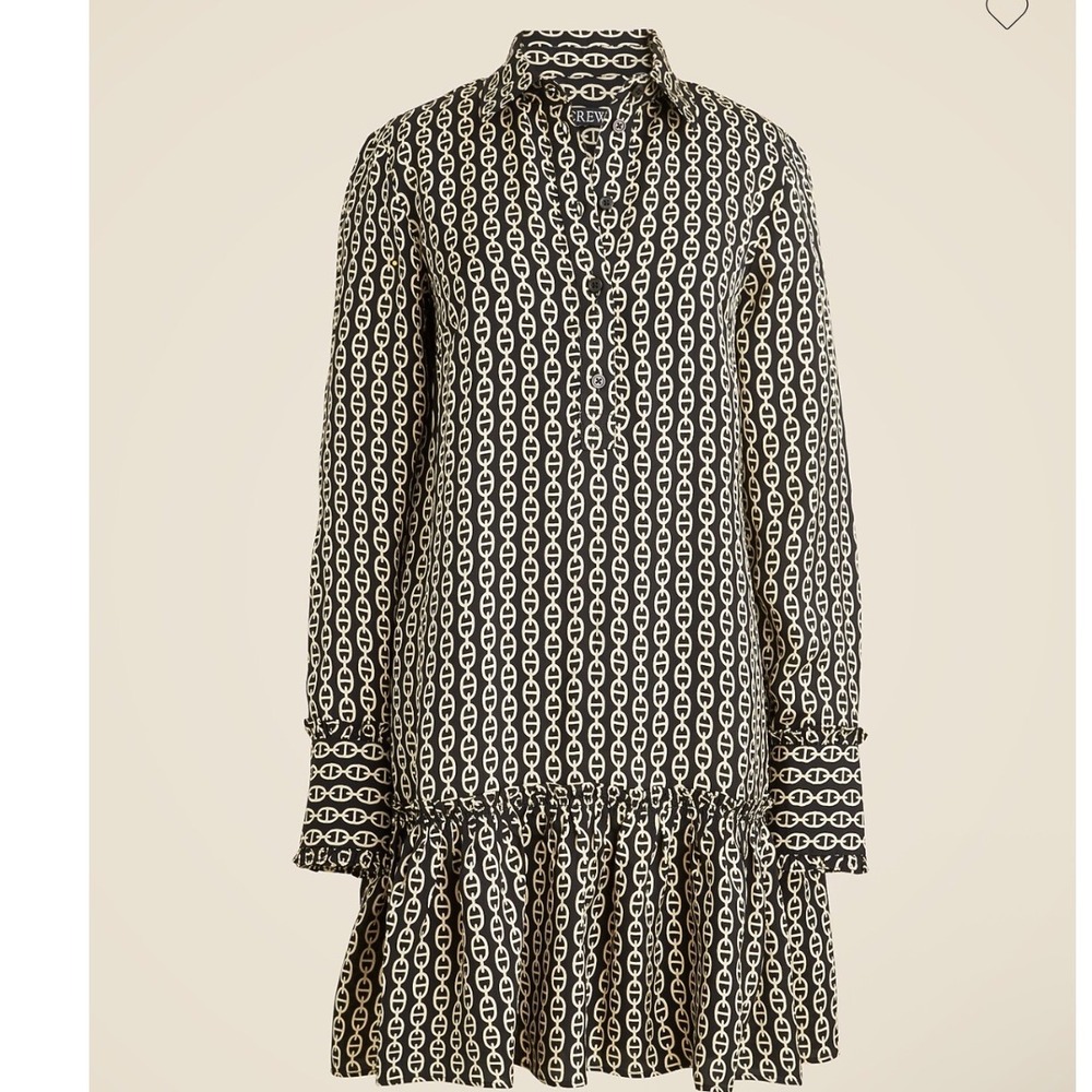 J Crew Amelia popover shirt-dress in chain print Size Large